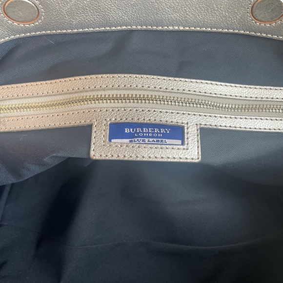 Burberry Blue Label Tote Shoulder Bag Tweed Leather Chain Strap Japan Exclusive - Picture 16 of 17